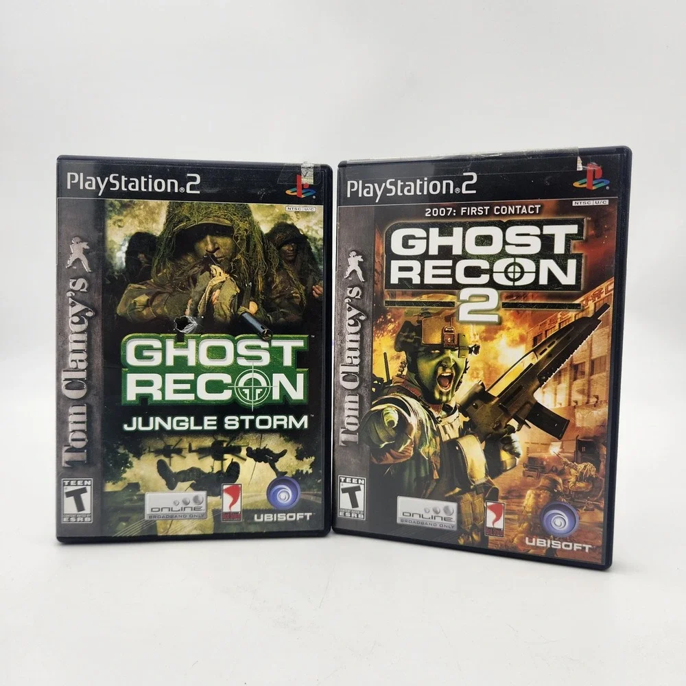 Tom Clancy's Ghost Recon Jungle Storm & Ghost Recon 2 Sony PlayStation 2 PS2 CIB